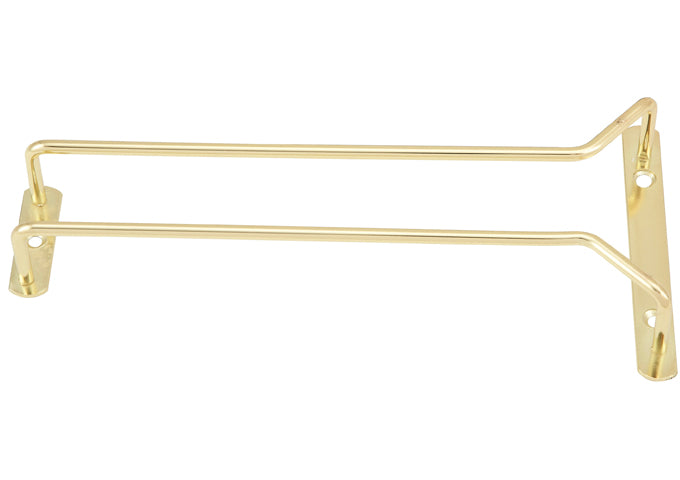 Winco GH-10 to GHC-24 10", 16" and 24" Brass & Chrome Single Channel Glass Hangers