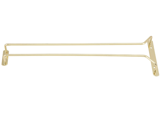 Winco GH-10 to GHC-24 10", 16" and 24" Brass & Chrome Single Channel Glass Hangers
