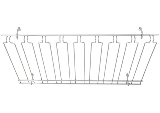 Winco GHC-1836/1848 18"x36"x4" 8 & 11-Ch Overhead Chrome Glass Rack
