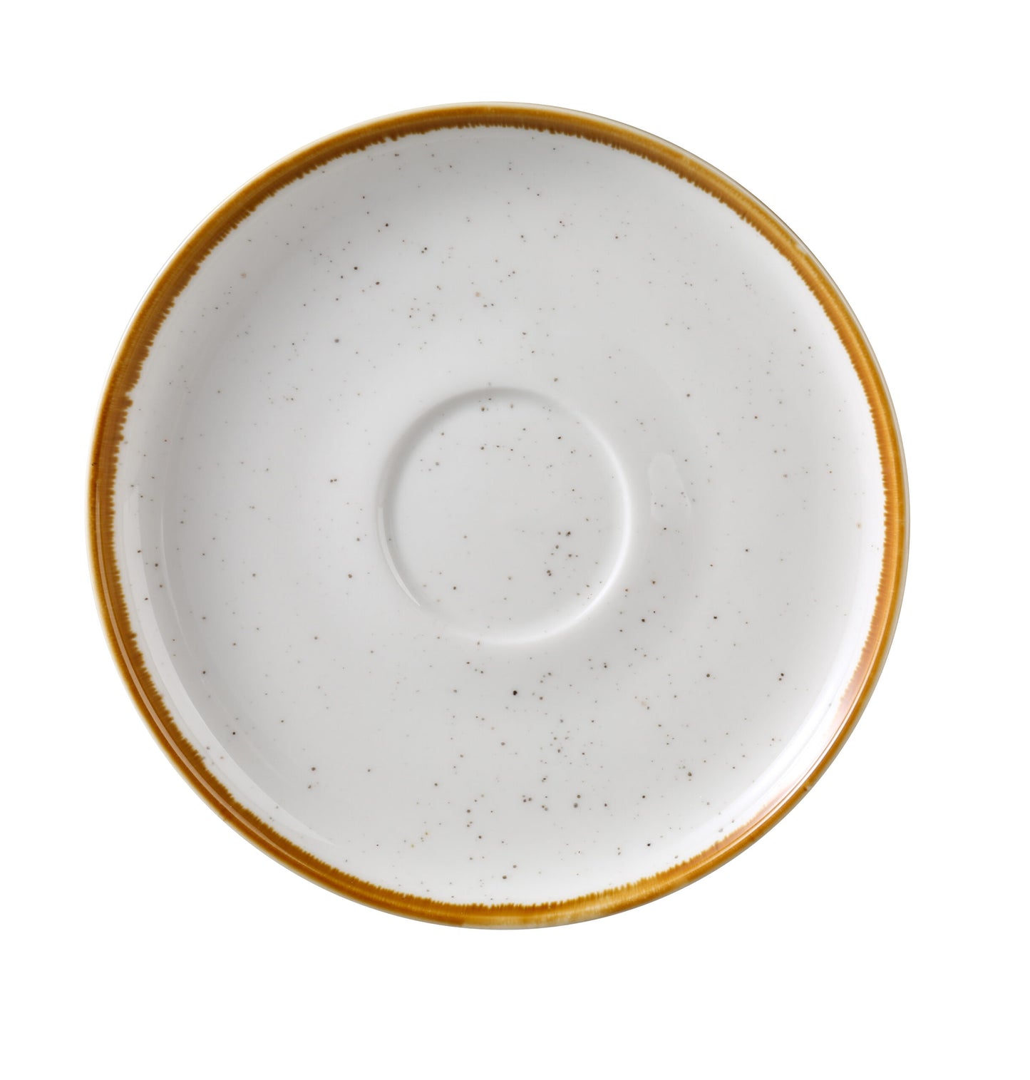 Yanco Saucer GL-002 offers a refined presentation for hot beverages. Crafted from high-quality porcelain, it features a smooth white surface with subtle speckles and a softly colored rim, echoing the collection's contemporary charm. Designed to pair perfectly with the matching Glory cup, this saucer adds a polished, coordinated touch to coffee and tea service.