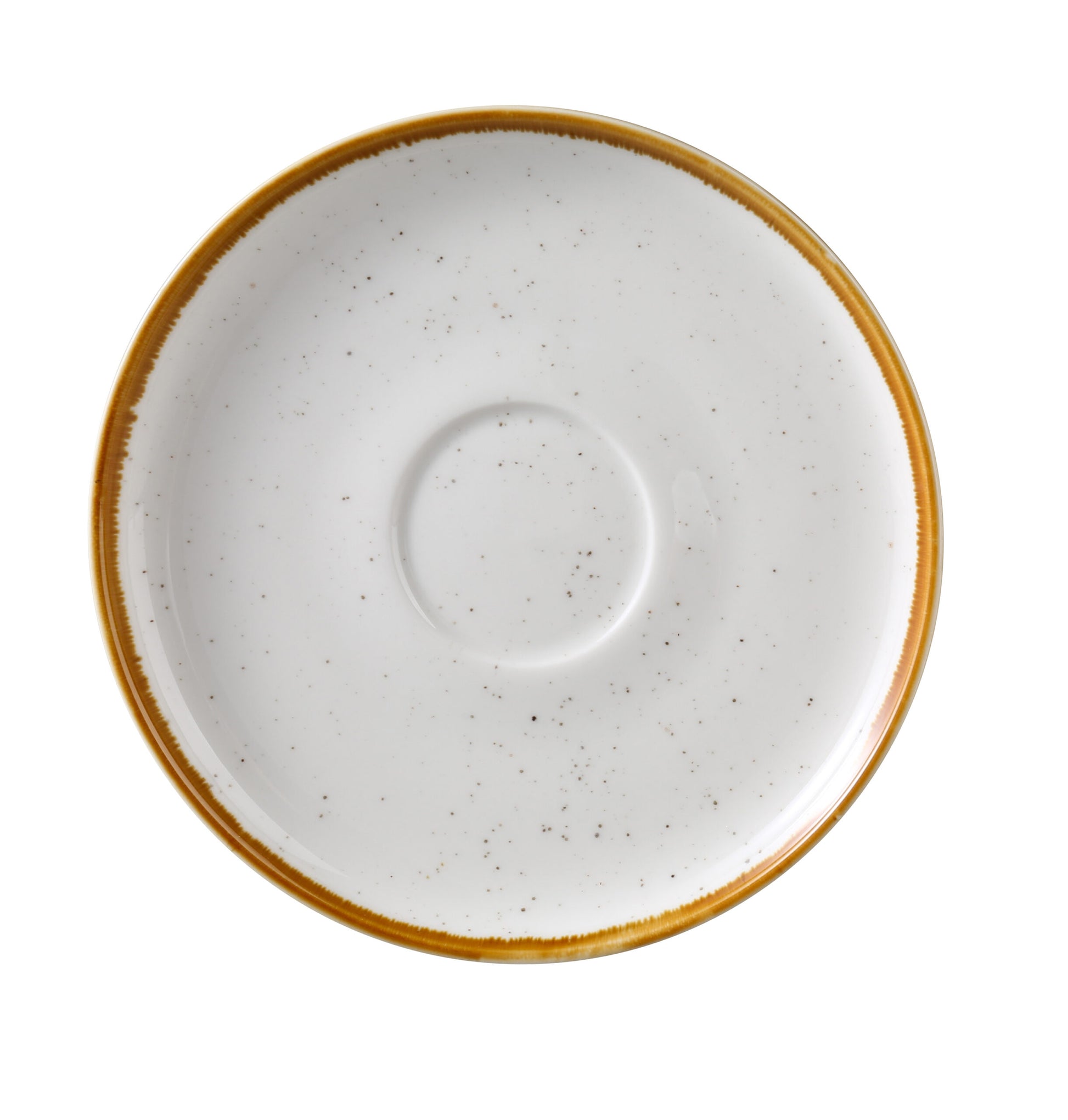 Yanco Saucer GL-002 offers a refined presentation for hot beverages. Crafted from high-quality porcelain, it features a smooth white surface with subtle speckles and a softly colored rim, echoing the collection's contemporary charm. Designed to pair perfectly with the matching Glory cup, this saucer adds a polished, coordinated touch to coffee and tea service.