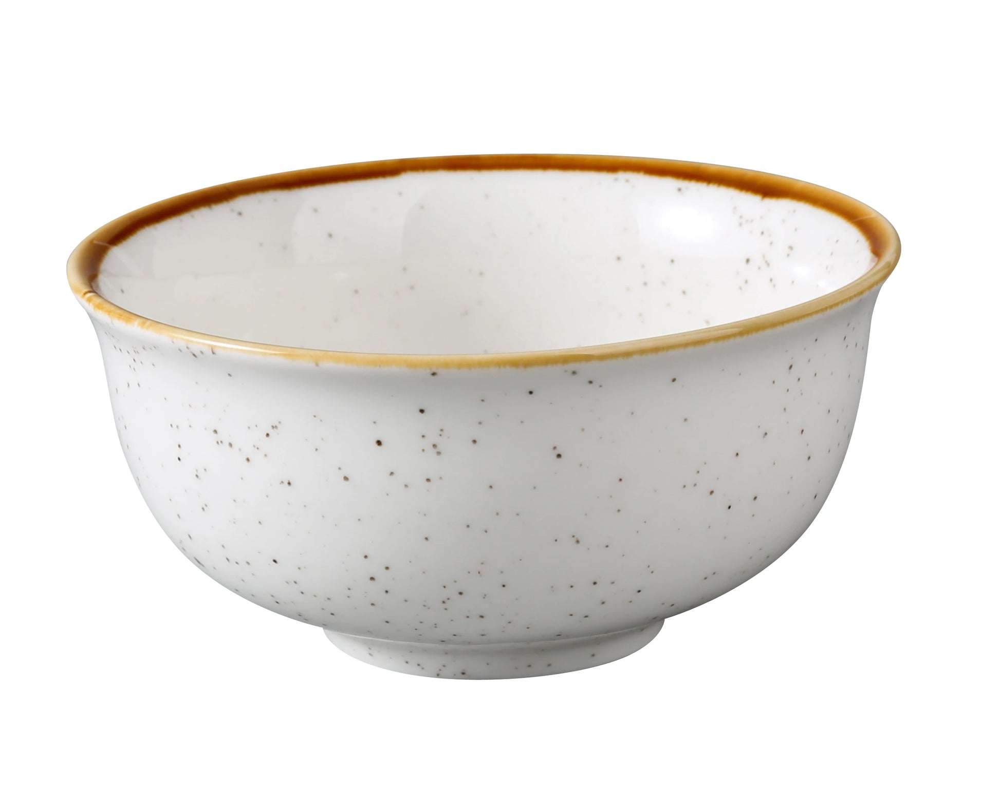 Yanco Bowl GL-305 offers a modern take on a classic design. Made from durable porcelain, it features a speckled white glaze accented by a subtle colored rim. Its versatile size makes it ideal for rice, small salads, or sides, adding both charm and practicality to any dining experience.