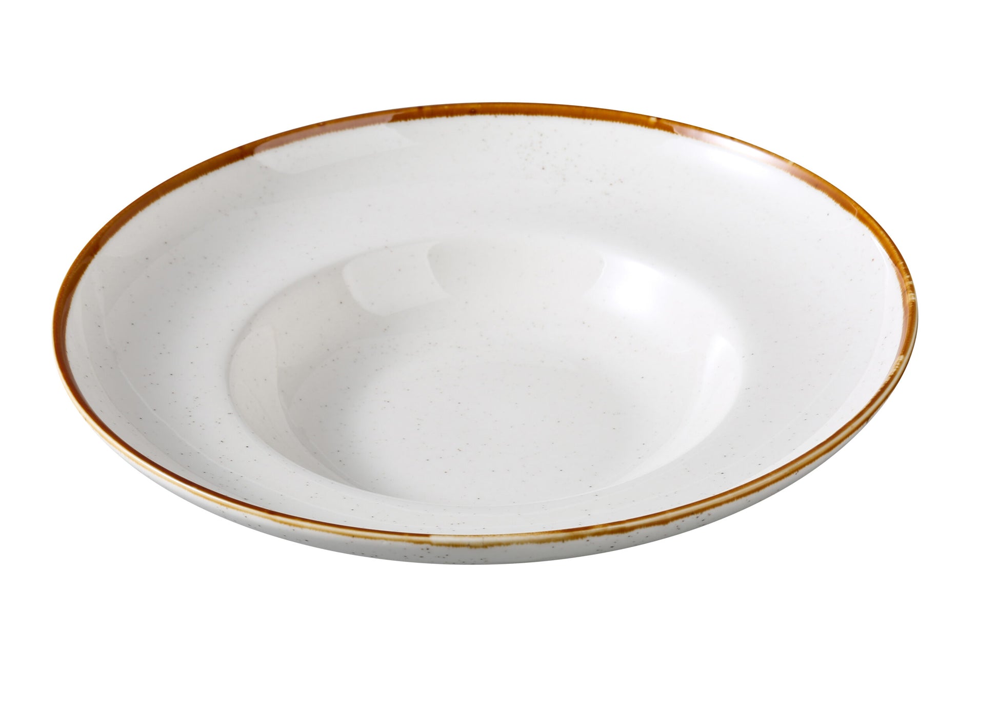 Yanco Dessert Plate GL-310 offers a stylish blend of modern flair and timeless elegance. Crafted from premium porcelain, it features a speckled white surface with a subtle colored rim that brings character to any table. Its generous size makes it ideal for serving desserts, pastries, or light entrees in both casual and upscale settings.