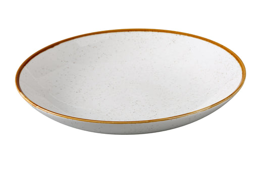 Yanco Salad Bowl GL-511 offers a wide, shallow design ideal for serving leafy greens, grain bowls, or shared sides. Made from modern porcelain, it features a soft white glaze with natural speckling and a delicate colored rim. This combination, signature to the Glory collection, creates a clean and refined look that complements contemporary dining settings while providing the durability needed for daily use.