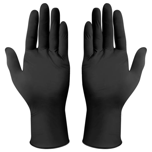 Winco GLN-LB/MB, 3Mil, 100pcs/box Black Powder-Free Nitrile Gloves