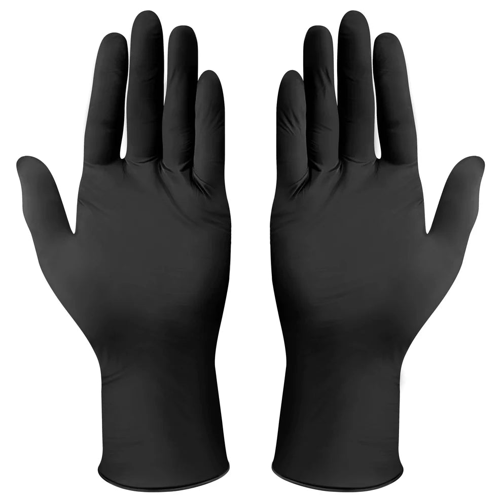 Winco GLN-LB/MB, 3Mil, 100pcs/box Black Powder-Free Nitrile Gloves