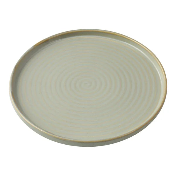 Yanco Round Plate With Upright Rim GO-112 is a stylish and functional piece from the Golden Coast collection. Crafted from high-quality chinaware, this bread and butter plate features elegant earthy tones and concentric circles, beautifully enhanced by a golden rim for a refined touch. Its round shape with an upright rim provides both aesthetic appeal and practicality, making it perfect for serving bread, appetizers, or desserts in upscale dining settings. 