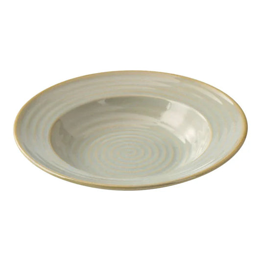 Yanco Soup Plate GO-408 is a sophisticated piece from the Golden Coast collection, designed to enhance any dining experience. Made from high-quality chinaware, this round soup plate features elegant earthy tones and concentric circles, beautifully accented by a golden rim for a refined touch. Perfect for serving soups, broths, and appetizers, this plate is ideal for upscale restaurants, cafés, and fine dining settings. 