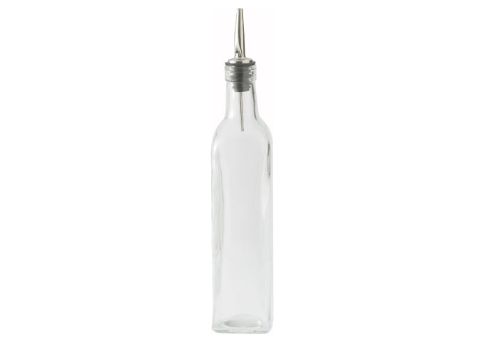 Winco GOB-8 and GOB-16 8oz and 16oz Oil/Vinegar Cruet w/ Pourer