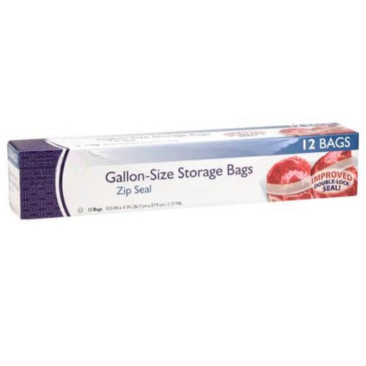 Gallon-size zip seal storage bags for food storage, meal prep, and travel. Heavy-duty, leak-proof, and food-safe. Airtight seal prevents spills and freezer burn. Perfect for home and commercial use.