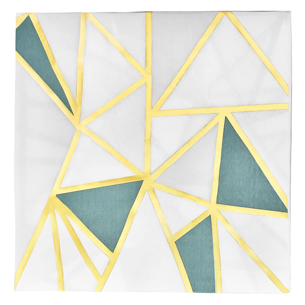 Stylish Mosaic Lunch Napkins in gold, silver. Perfect for weddings, parties, and upscale events. High-quality, absorbent, and elegant disposable napkins for any occasion.