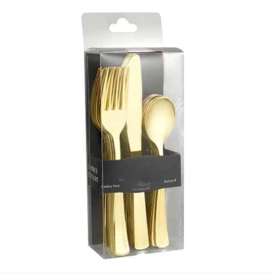 Polished Combo Box with elegant disposable cutlery in Gold, Silver, and Rose Gold. Ideal for weddings, catering, and special events with a premium, stylish, and durable design.