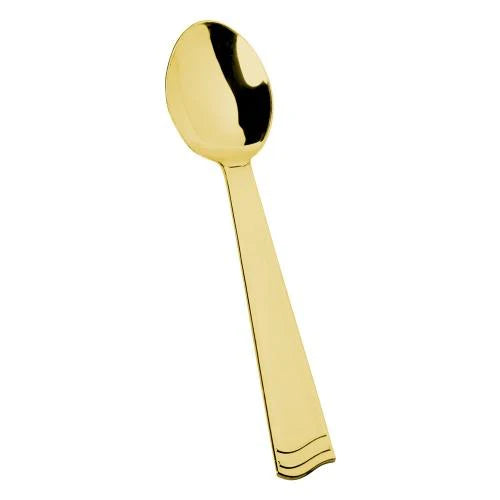 Polished salad spoon in Gold, Silver, and Rose Gold. Elegant and durable serving utensil for tossing and serving salads at weddings, events, and upscale dining experiences.