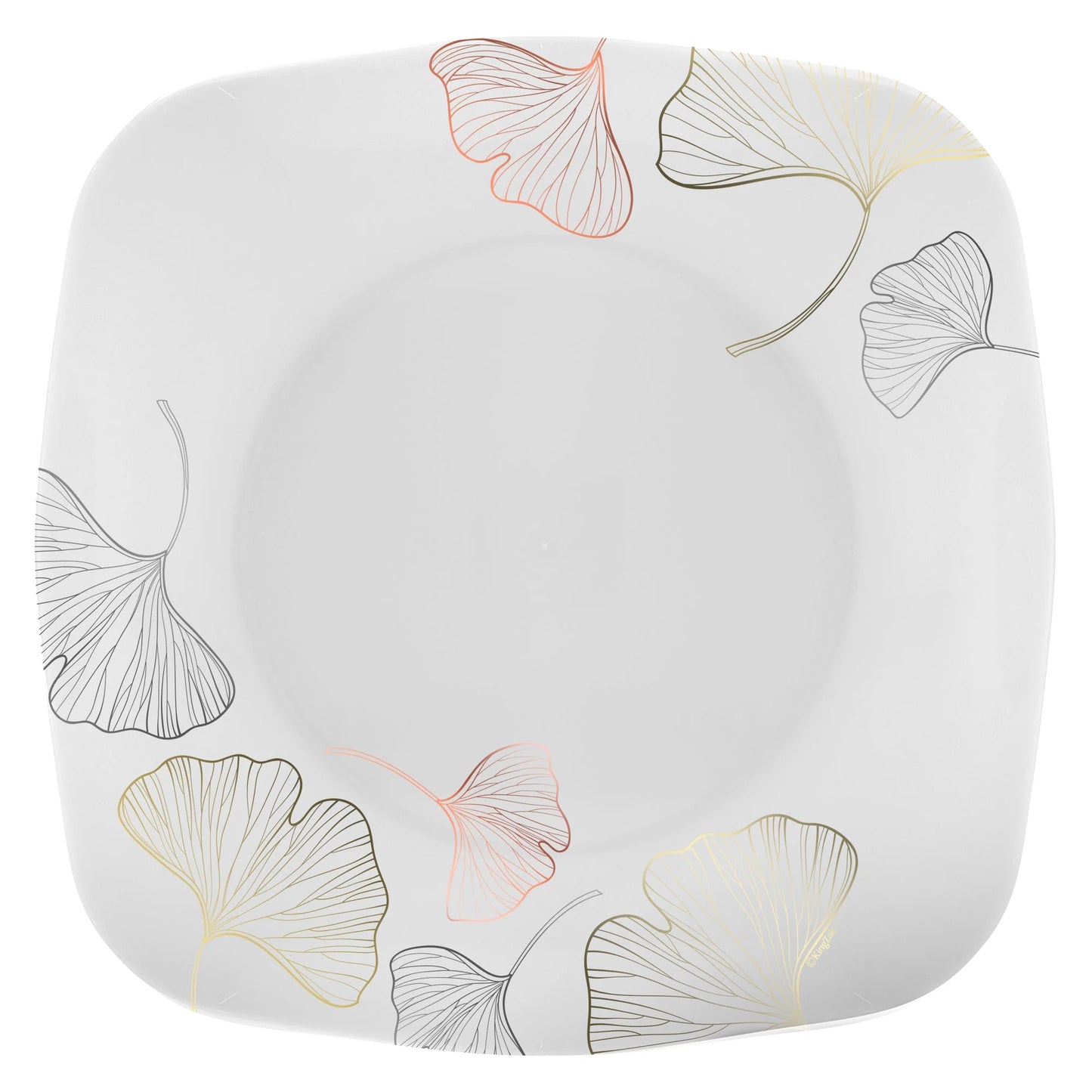 Retro 10.25" plate available in gold, silver, rose gold, and black. Elegant and durable design for events, banquets, or stylish dining.