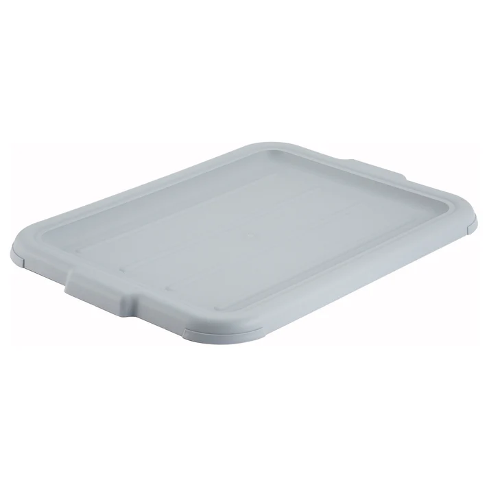 (Brown, Gray, Black, White) Cover for PL-5/7 Series 12/Pack combines both great construction and amazing design. This particular box cover has been designed specifically to accommodate the Winco dish box available under PL-7B item code. This lid is manufactured of the same material as the dish box that is high quality sturdy polypropylene. This material proves to be heavy duty, yet it doesn't cost a lot. The cover's surface is rather simple, featuring a countered edge.