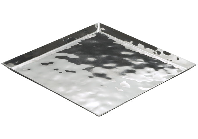 Winco HPS-10 9 10-1/4" x 10-1/4" x 5/8" Stainless Steel Square Extra Heavy Premium Display Tray - Restaurant Kitchen, Buffet Stations, Catering Services