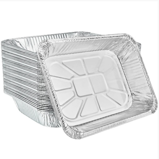 Half-size aluminum pan in shallow, medium, and deep sizes. Great for baking, roasting, catering, and food storage. Durable, disposable, and ideal for buffets, events, and meal prep.