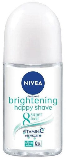 Nivea Roll-On Happy Shave, 25 ml, soothing post-shave deodorant that prevents irritation and keeps skin smooth.