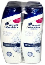 Head & Shoulders Classic Clean Shampoo, 400 mL (13.5 oz) bottle for dandruff control and smooth, refreshed hair