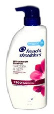 Head & Shoulders Smooth & Silky Shampoo, 650 mL (22 oz) with pump for dandruff control, leaving hair soft, smooth, and silky
