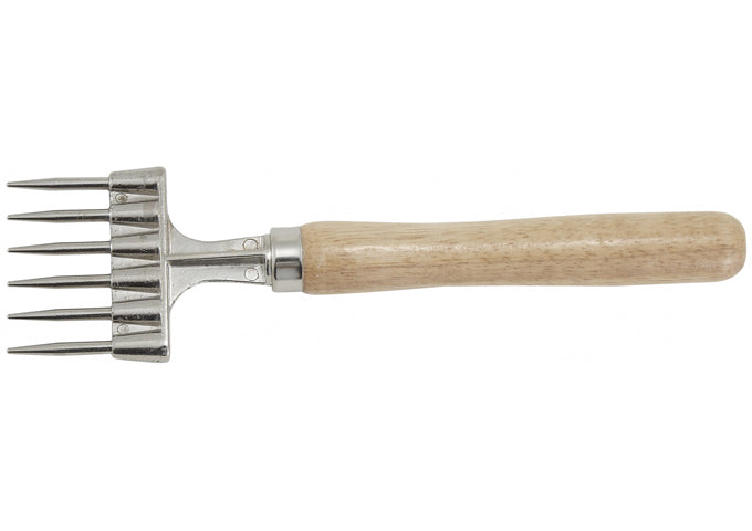 Winco ICH-9 6 Prong Nickel Steel Ice Chipper w/Wooden Hdl