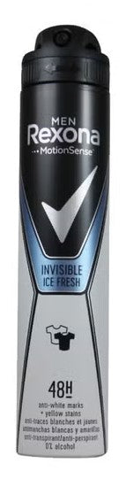 Rexona Men Antiperspirant Deodorant Spray – Invisible Ice Fresh, 200 mL for all-day sweat and odor protection with a fresh, energizing scent