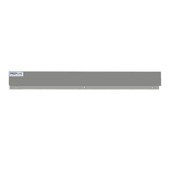 The Prepline RBKS-27 removable backsplash (1" x 27" x 5"H) provides a protective barrier for countertops, preventing spills and splashes, ideal for maintaining cleanliness in commercial kitchen workspaces.