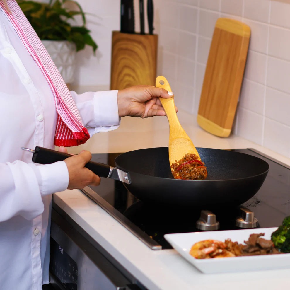 Winco J22-0030, Joyce Chen 12" Pro Carbon Steel Excalibur Nonstick Stir Fry Pan