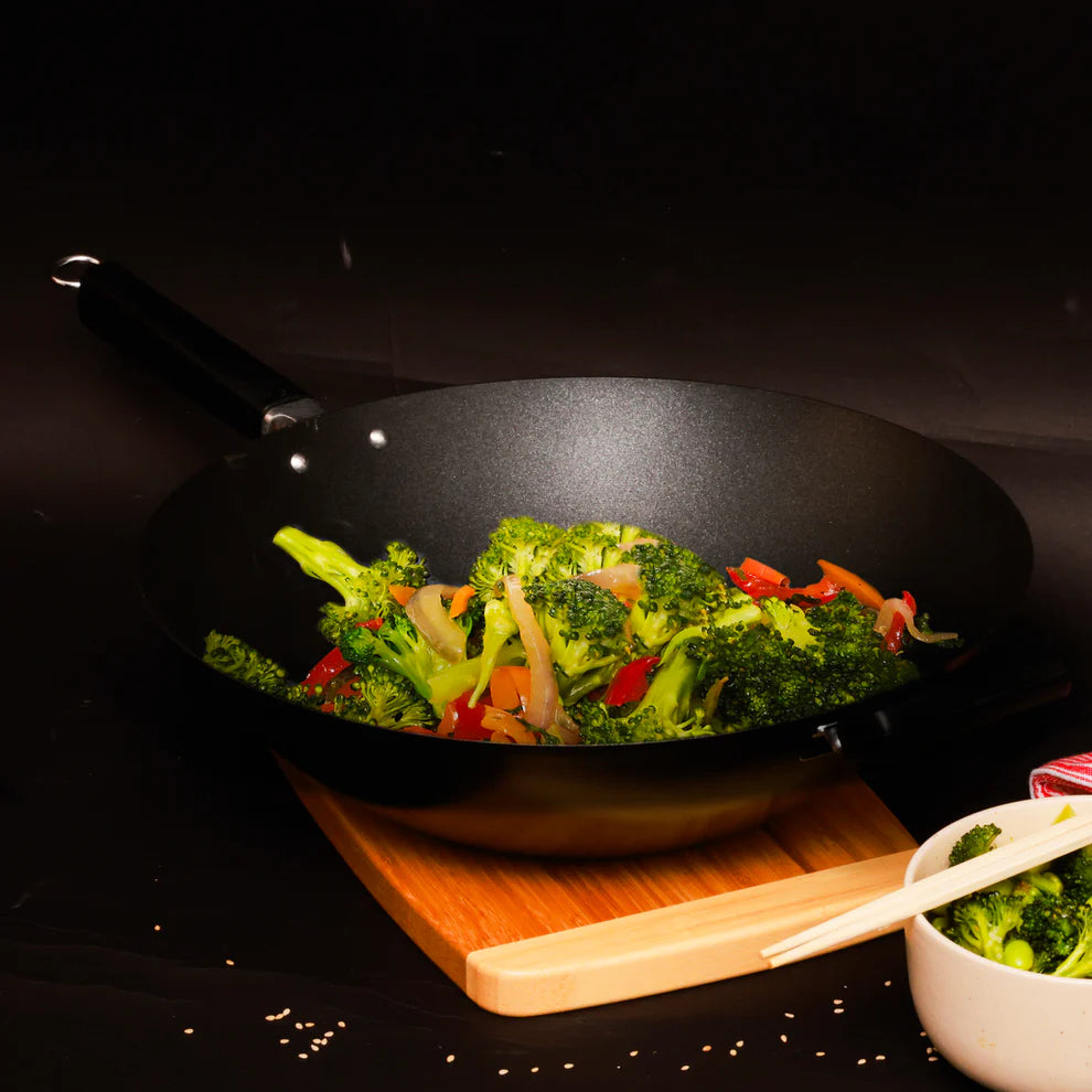 Winco J22-0040, Joyce Chen 14" Pro Carbon Steel Ceramic Nonstick Flat Wok