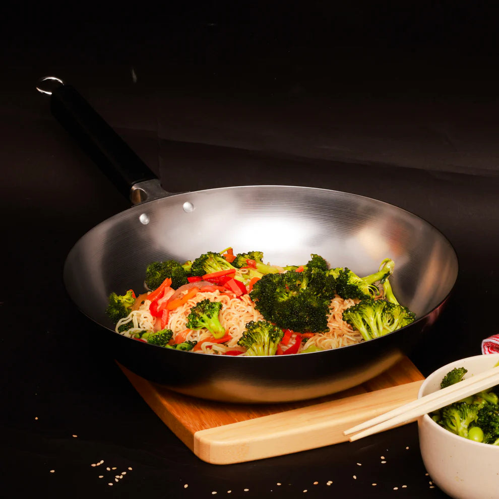 Winco J22-0050, Joyce Chen 12" Uncoated Carbon Steel Stir Fry Pan w/ Handle