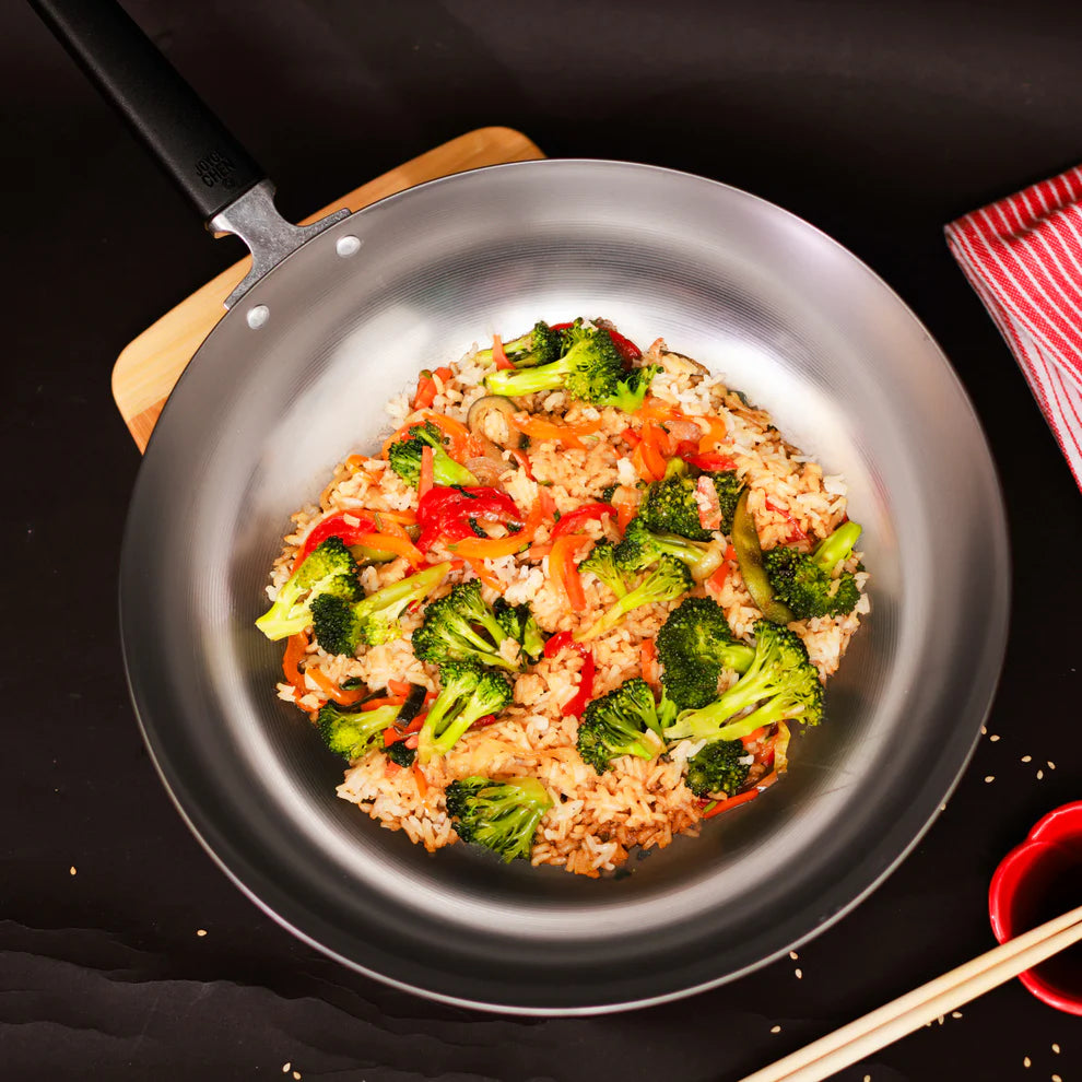 Winco J22-0050, Joyce Chen 12" Uncoated Carbon Steel Stir Fry Pan w/ Handle