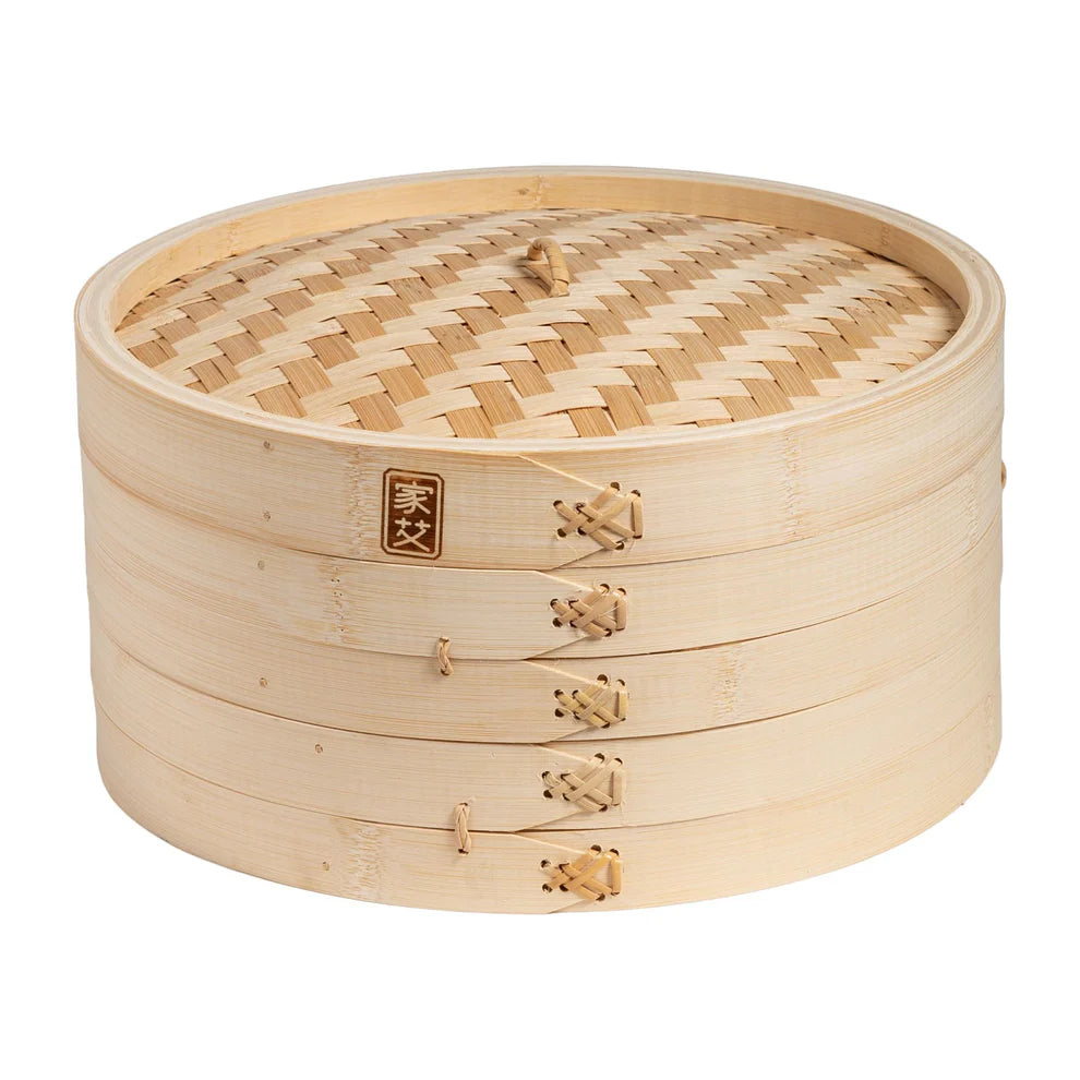 Winco J26-0012/J26-0013, Joyce Chen 10" & 12" 2-Tier Bamboo Steamer Baskets