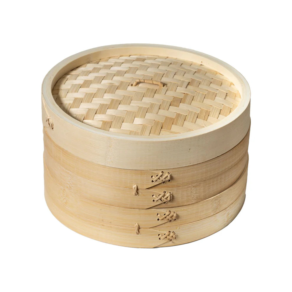 Winco J26-0012/J26-0013, Joyce Chen 10" & 12" 2-Tier Bamboo Steamer Baskets
