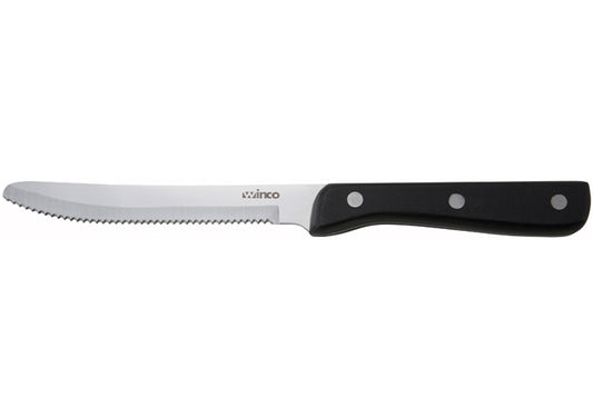 Winco K-80P 5" Blade, Triple Riveted, Full Tang Forged Blade Jumbo Steak Knives
