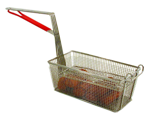 Fryer basket hold down