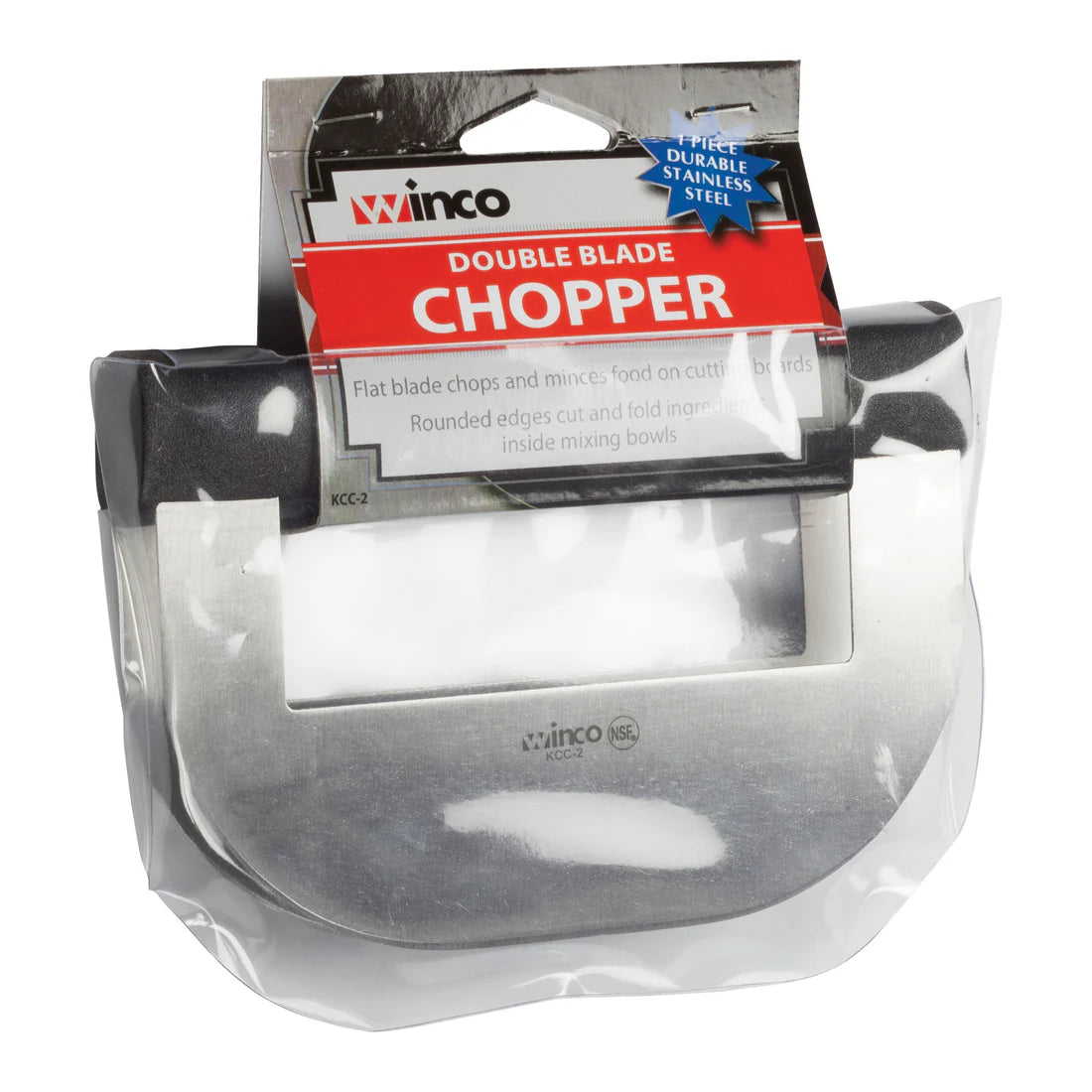 Winco KCC-2, Double Blades, Black PP Hdl Chopping Knife, EA