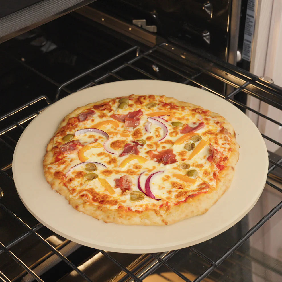 Winco KCH-08411/KCH-09011, Round/Rect 16", Beige Old Stone Cordierite Pizza Stone