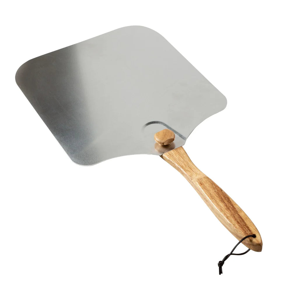 Winco KCH-08435/KCH-08436, 12x14 & 14x16 Old Stone Aluminum Pizza Peel w/ Folding Handle