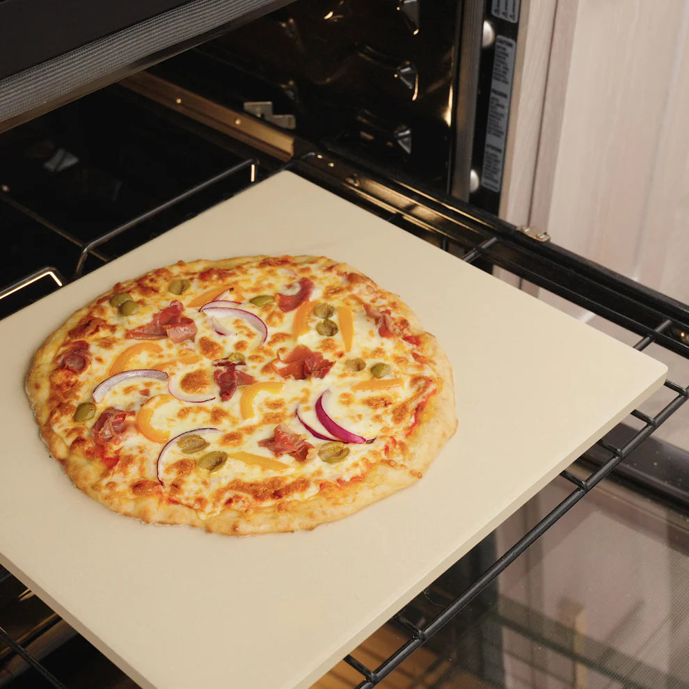Winco KCH-08411/KCH-09011, Round/Rect 16", Beige Old Stone Cordierite Pizza Stone