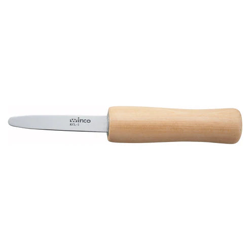 Winco KCL-2, 2-7/8" Wooden Hdl Oyster/Clam Knife, EA