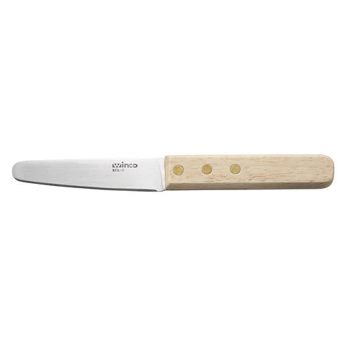 Winco KCL-3, 3-1/2" Wooden Hdl Oyster/Clam Knife, EA