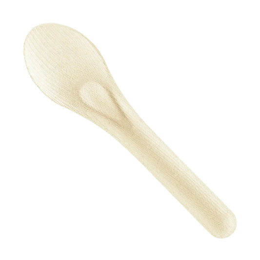 Beige Bagasse Paper Wrapped Disposable Spoons For Party & Catering