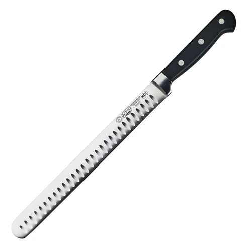 Winco KFP-102, 10" Full Tang Forged Fish/Roast Slicer w/Granton Edge