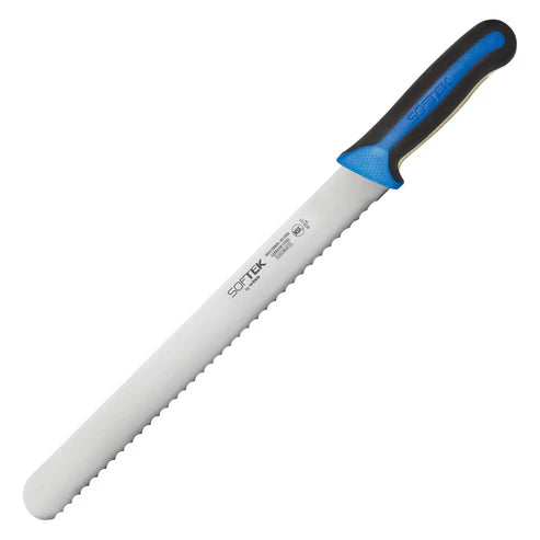 Winco KSTK-121, 12" Wavy Edge Slicer Straight, Soft Grip Hdl SofTek