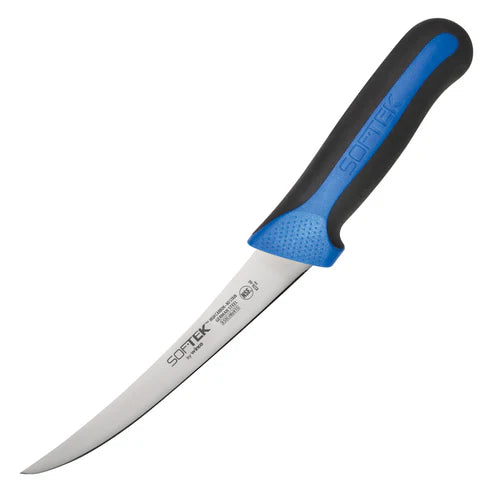 Winco KSTK-60, 6" Boning Knife, Curved, Soft Grip Handle SofTek, EA
