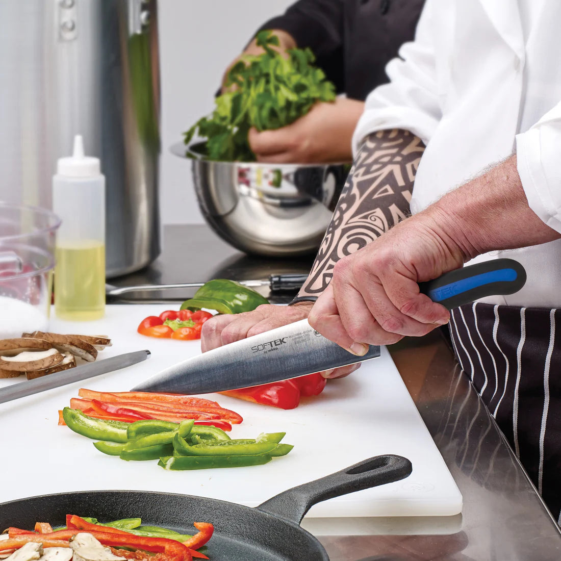 Winco KSTK-100 & 80, 8 & 10" Cook's Knife Soft Grip Handle SofTek, EA
