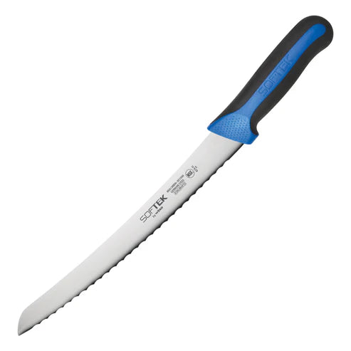 Winco KSTK-91, 9-1/2" Wavy Edge Curved Bread Knife Soft Hdl SofTek, EA
