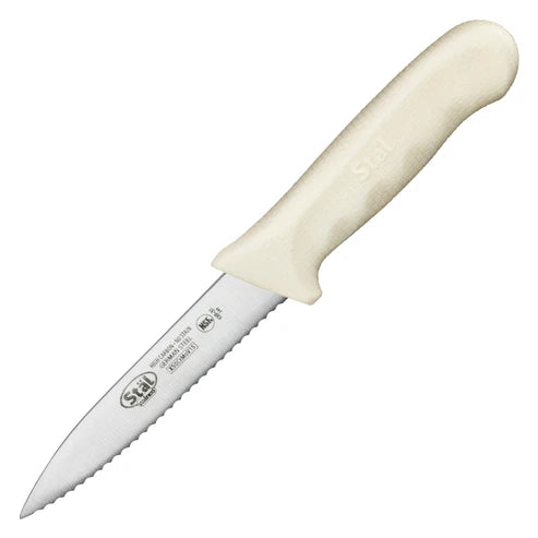Winco KWP-31, 3.5" White PP Hdl, 2pcs/pk Serrated Paring Knives