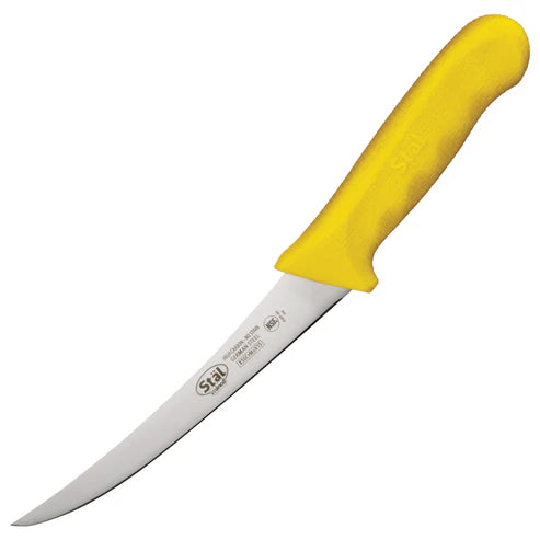 Winco KWP-60 to 60Y, 6" Diff Colors PP Hdl, Curved Boning Knife, EA