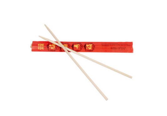 Individually wrapped bamboo chopsticks